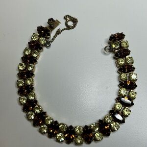 VTG 1950 Elegant Brown and Gold tennis Bracelet